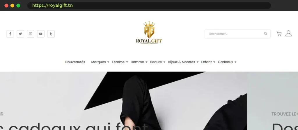 Capture du site royalgift.tn